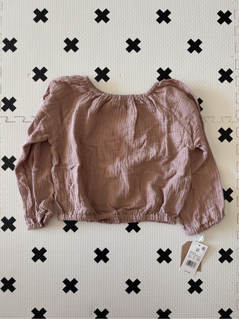 Grayson Collective cotton Gauze long sleeve Top in tan size 5T NWT